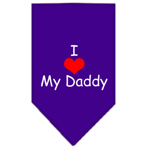 I Heart My Daddy Screen Print Bandana Purple Small